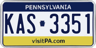 PA license plate KAS3351