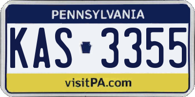 PA license plate KAS3355