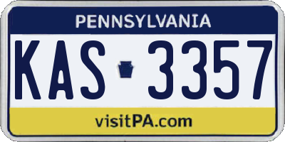 PA license plate KAS3357