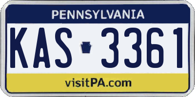 PA license plate KAS3361