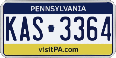 PA license plate KAS3364