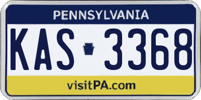 PA license plate KAS3368