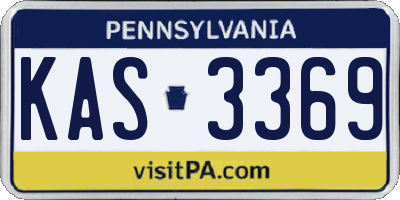 PA license plate KAS3369