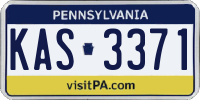 PA license plate KAS3371