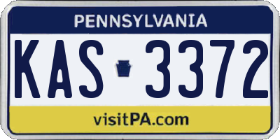 PA license plate KAS3372