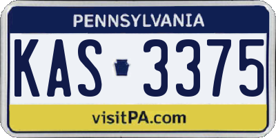 PA license plate KAS3375