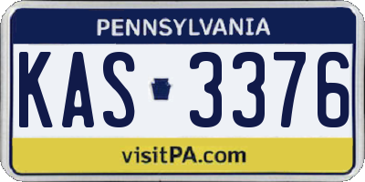 PA license plate KAS3376
