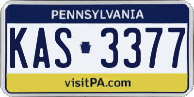 PA license plate KAS3377