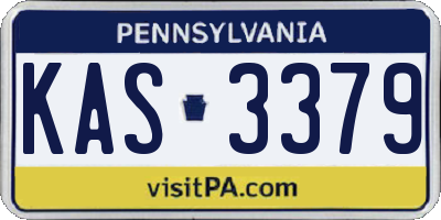 PA license plate KAS3379