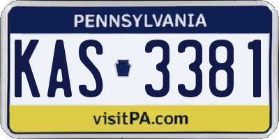 PA license plate KAS3381