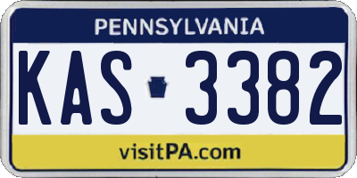 PA license plate KAS3382