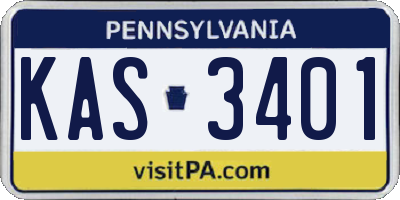 PA license plate KAS3401