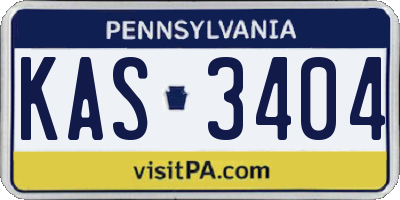 PA license plate KAS3404