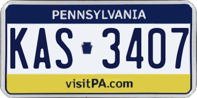 PA license plate KAS3407