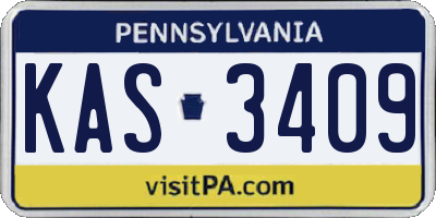 PA license plate KAS3409
