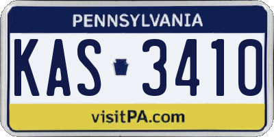PA license plate KAS3410