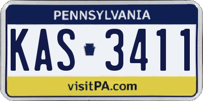 PA license plate KAS3411