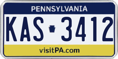 PA license plate KAS3412