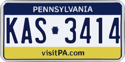 PA license plate KAS3414