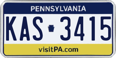 PA license plate KAS3415