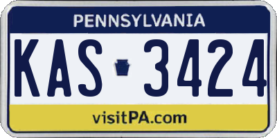 PA license plate KAS3424