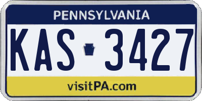 PA license plate KAS3427