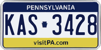 PA license plate KAS3428