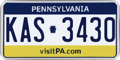 PA license plate KAS3430