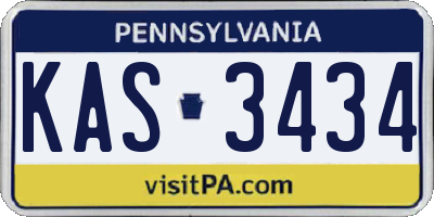 PA license plate KAS3434