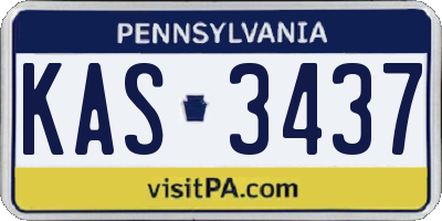 PA license plate KAS3437