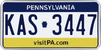 PA license plate KAS3447