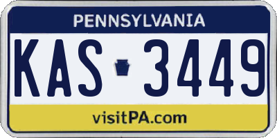 PA license plate KAS3449