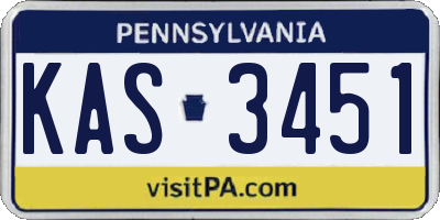PA license plate KAS3451