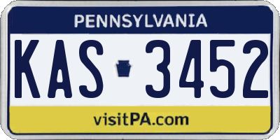 PA license plate KAS3452