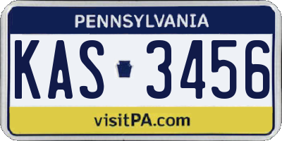 PA license plate KAS3456
