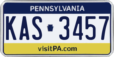 PA license plate KAS3457