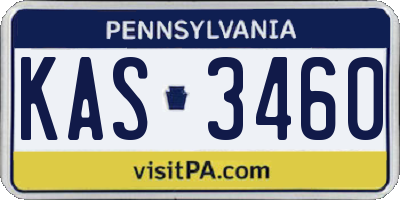 PA license plate KAS3460