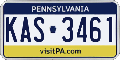 PA license plate KAS3461