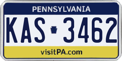 PA license plate KAS3462