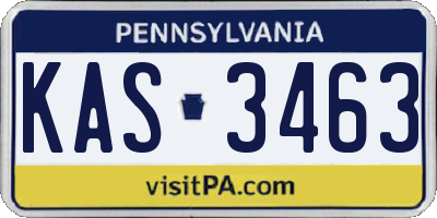 PA license plate KAS3463