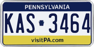 PA license plate KAS3464