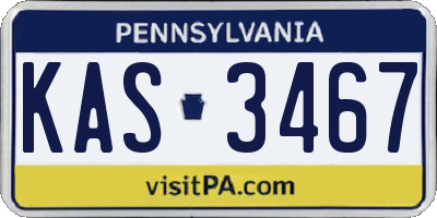 PA license plate KAS3467