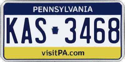 PA license plate KAS3468