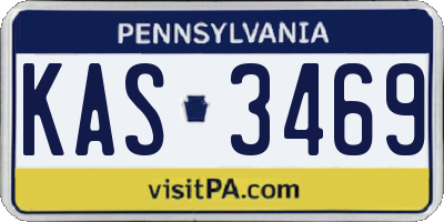 PA license plate KAS3469