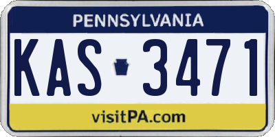 PA license plate KAS3471