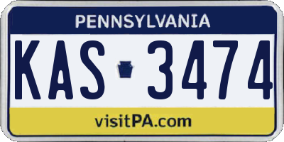 PA license plate KAS3474