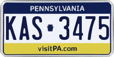 PA license plate KAS3475