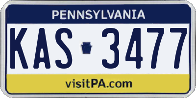 PA license plate KAS3477