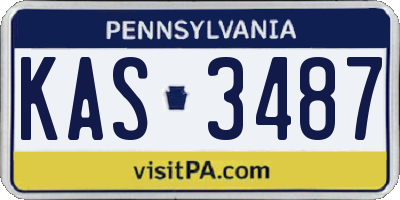 PA license plate KAS3487