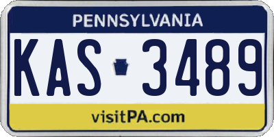 PA license plate KAS3489